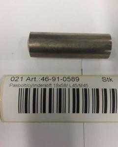 Pasbolt/cylindrical pin 18x58/ L45/M45